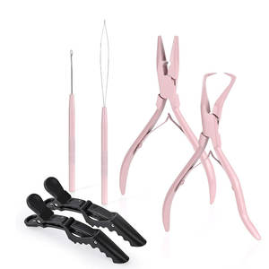 Pinzas Quirúrgicas Profesionales LENDIZER Reutilizables para Extensiones de Cabello, Herramienta para Abrir y Cerrar Anillas Micro Ring, Abreperlas, para Pelucas, de Níquel-Hierro - Product Image 1