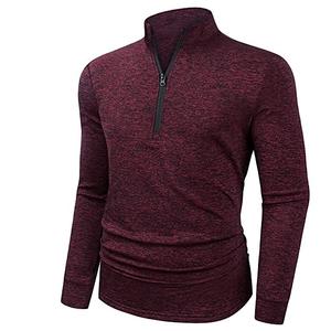 Men's Cationic Quarter <b>Zip</b> Long Sleeve Pullover Soft Stretchy Sporty Running T-<b>shirt</b> for men - Product Image 5