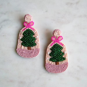 Boucles d'oreilles en perles de rocaille personnalisables faites à la main pour femmes, longues, colorées, accessoires de mode - Product Image 1