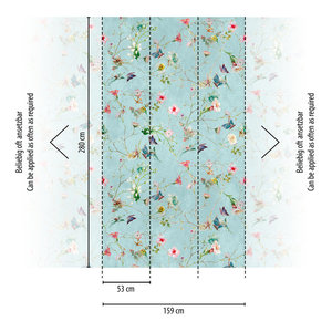 Fabriqué en Allemagne Photo Papier Peint Peintures Murales Maison de Campagne Bleu Vert Non Tissé Vinyle Mural Fleurs pour Hôtel-1,59x2,80 m - Product Image 4