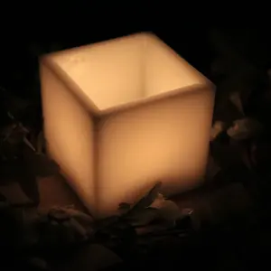 Portavelas de luz de té de mármol con diseño de cubo para el hogar, Club, cafetería, oficina, iluminación decorativa de Navidad - Product Image 3