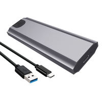 Enclosure SSD M.2 PCIe NVME Aluminium, Pembaca SSD yang Mendukung NGFF & NVME SSD dengan Antarmuka Eksternal Tipe C