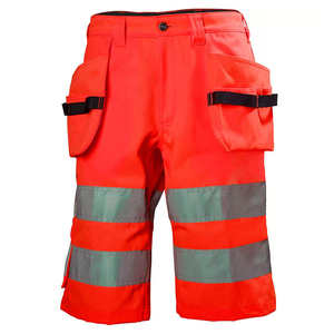 Shorts de travail de sécurité à haute visibilité réfléchissants, taille élastique, multi-poches, séchage rapide, respirant, en toile pour hommes, pour travaux de construction - Product Image 5