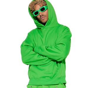 Sudadera con Capucha Extra Grande de Felpa Ecológica de Algodón/Poliéster Verde para Hombre, 400 GSM, con Bolsillo Tipo Canguro, la Más Vendida al por Mayor - Product Image 2