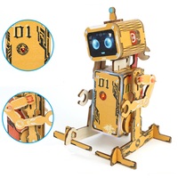 OKYN-G6693 vente chaude Robot à commande vocale bricolage Kit en bois Kit de Robot éducatif à commande vocale bricolage pour les étudiants