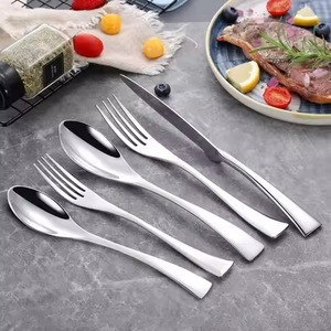 Ensemble de couverts en acier inoxydable de haute qualité, manche décoratif, fourchette, cuillère, couteau, couverts pour restaurant, hôtel, salle à manger - Product Image 3