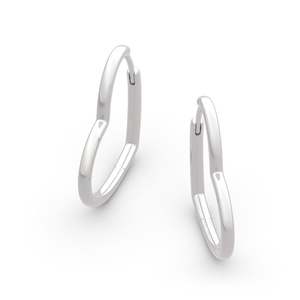 Jeulia Rhodium Plated Sterling <b>Silver</b> <b>Heart</b> Stud <b>Earrings</b> Trendy Religious Gift - Product Image 2