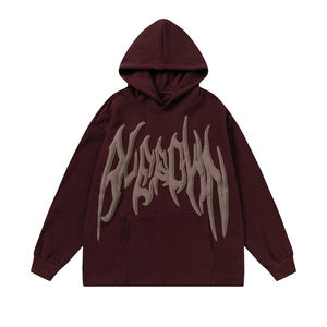 Sudadera con capucha de invierno de algodón orgánico con logotipo personalizado, sudadera unisex de alta calidad con estampado de Hip Hop y diamantes de imitación para hombre y mujer - Product Image 5