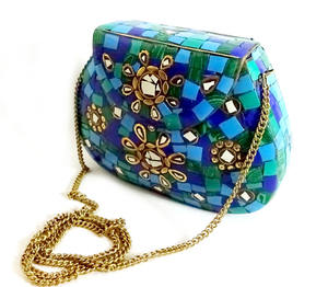 Bolsos de Mano Tipo Clutch Tradicionales Indios para Novia, Bolsos Indios de Lujo, Regalo de Navidad, Bolsos de Resina Rectangulares de Diseño - Product Image 3