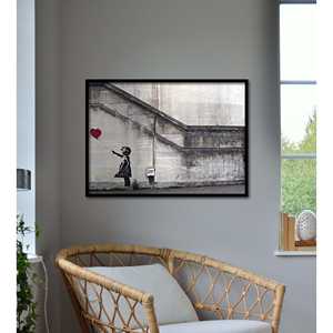 Póster en Lienzo de Banksy, Niña con Globo Rojo, para Decoración de Pared - Product Image 1