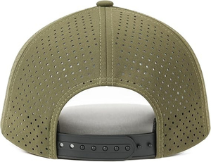 Gorra deportiva de poliéster perforada con agujero perforado resistente al agua de 6 paneles personalizada, gorra de secado rápido transpirable - Product Image 4