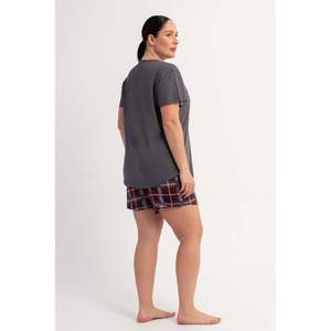 KADIN P.SUPREM XXL O YAKA KISA KOL ETEGI OVAL SORT TAKIM - K.GRI - K.GRI - Product Image 4