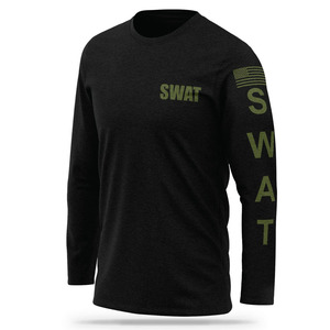 Real Essentials SWAT T-shirts pour hommes en mélange de coton à manches longues T-shirt de base décontracté Performance athlétique évacuation de l'humidité - Product Image 4