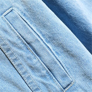 Veste en jean en coton de qualité supérieure design avec logo personnalisé vieilli noir veste en jean coupe-vent décontractée pour hommes avec col en fourrure pour hommes - Product Image 5