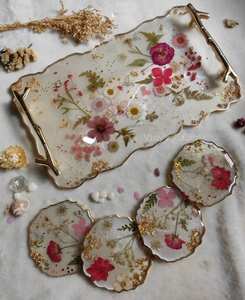 Bandeja de servicio epoxi de resina hecha a mano HADLES, elementos esenciales de cocina únicos para el hogar, restaurante, Hotel, servicio decorativo Tra - Product Image 6