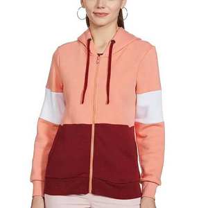 Color de contraste Nuevo diseño de moda Personalizado Tallas grandes Ropa de mujer Sudaderas con capucha de invierno transpirable de lana de algodón - Product Image 1