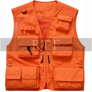 Hunting <b>Vests</b> Summer Outdoor <b>Travel</b> Style Dark Maroon Canvas Personalized Logo Multi Pockets Fishing Waistcoat Men's <b>Vest</b> - Product Image 5