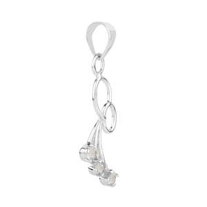 Handmade 925 Sterling Silver <b>Pendant</b> with Natural White Topaz <b>Emerald</b> Cut Charm for Women Shah Gems - Product Image 3