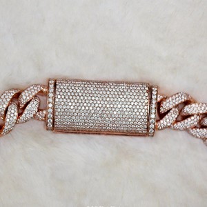 VVS Clarity chaîne cubaine diamant de haute qualité 14k Rose Gold Diamond chaîne pour unisexe Iced Out Fine Chains Colliers - Product Image 6