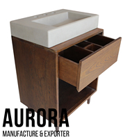 Meuble-lavabo rectangle en béton à prix abordable personnalisé pour l'extérieur, mobilier d'extérieur, table en bois avec étiquette personnalisée Maison et jardin