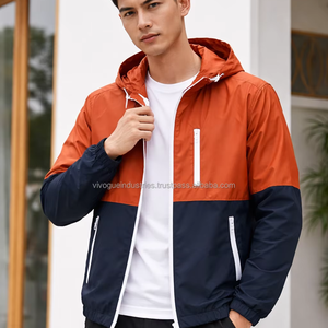 เสื้อแจ็คเก็ตฮู้ดดี้กันลมแบบเรียบ ปักโลโก้ได้ ระบายอากาศได้ดี เหมาะสำหรับออกกำลังกาย กิจกรรมกลางแจ้ง และสวมใส่ลำลอง ราคาโรงงาน - Product Image 3