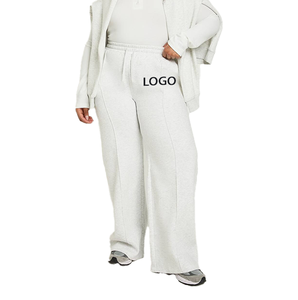 Fournisseur ODM de vêtements de sport super amples pour femmes, pantalons de jogging avec taille mi-haute, style à devant plat et logo imprimé, tissu doux - Product Image 5