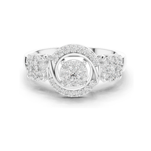 0.502 CT Lab Diamond Ladies Ring VVS-VS EF Clarity 18KT, 14KT, 10KT Gold & 925 Silver Rose, Yellow, White Gold & - Product Image 2