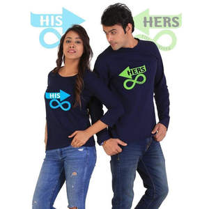 เสื้อยืดแขนยาวคู่รักลายอินฟินิตี้ ดีไซน์ทันสมัยสำหรับครอบครัว ผ้าฝ้าย 100% ได้รับการรับรองมาตรฐาน OEKO-TEX - Product Image 1