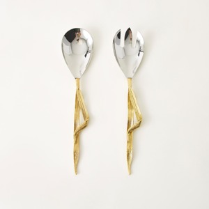 Restaurant Grade Stainless Steel <b>Salad</b> <b>Server</b> Set Designer Handle Polished Serving Tools - Product Image 4