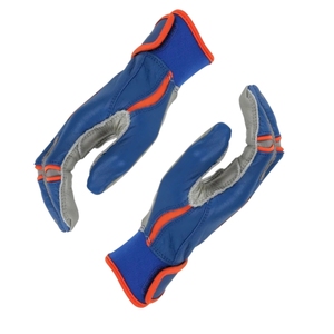 Guantes de béisbol de cuero genuino personalizados con logotipo personalizado, guantes de bateo de cuero azul con cierre de velcro para entrenamiento. - Product Image 5