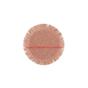 Napperon rond frangé en raphia tissé à la main pour décor de table à manger napperon à pompon en paille naturelle pour la maison et le restaurant - Product Image 5