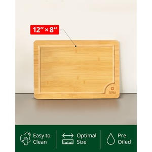 Tagliere in Bambù e Legno d'Ulivo 30x20 cm con Manico, Vassoio Rettangolare per Cucina, Blocchi da Taglio Sostenibili - Product Image 2