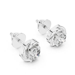 Pendientes de Aro de Oro Blanco de 14K con Diamantes Redondos Cultivados en Laboratorio |   Ropa de Oficina |   Diamante Cultivado Nuevo - Product Image 4