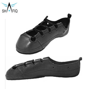 Chaussures de danse à pompe irlandaise en cuir véritable faites à la main semelle supérieure fendue semelle intérieure absorbant les chocs danse irlandaise chaussures de Ballet en toile souple - Product Image 5