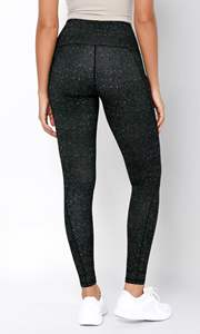 Leggings rayés en coton extensible taille haute pour femmes, pantalons de yoga en gros pour un usage quotidien, style sportif avec logo à la taille - Product Image 3