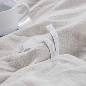 100% Stone Washed Cotton Duvet Cover Set 3-Piece <b>Ruffled</b> Style Button Closure Corner Ties 200TC for Home Hotel King Sizes-All - Product Image 5