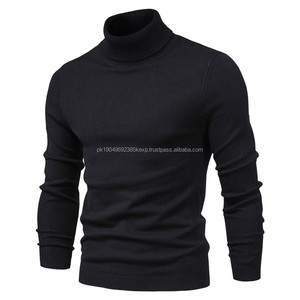 Nueva Sudadera de cuello alto para hombre, suéteres para hombre, suéteres informales con cuello de tortuga de Color sólido, calidad cálida, suéteres ajustados de cuello alto, suéter para hombre - Product Image 3