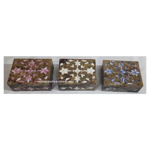 Artisan indien meilleur Design fait à la main pierre naturelle nacre boîtes à bijoux incrustées avec une utilisation de qualité supérieure pour la décoration de la maison - Product Image 1