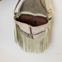 Sac à main en cuir de vachette et imprimé animal Sac à main Western pour femmes avec franges Cuir de daim véritable Cheveux sur peau de vache Sac à main