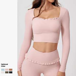 Custom Sportswear Yoga Tank <b>Tops</b> Gym Fitness Wear Woman <b>Top</b> Custom Logo Fitness Clothes for Women <b>Long</b> <b>Sleeve</b> <b>Crop</b> <b>Top</b> - Product Image 1