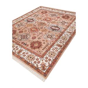 Alfombra de Seda Anudada a Mano AKPS-13003, Diseño Rectangular Abstracto con Medallón Rojo Naranja, Patrón Tabriz, para Uso en el Hogar, Entrada, Pasillo, Sala de Estar - Product Image 2