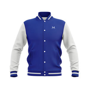 Veste bomber unisexe personnalisée, écologique, coupe-vent, respirante, ample, streetwear, col rond, patchwork uni - Product Image 1