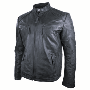 High Street 100% Piel de oveja genuina Slim Fit Stand Collar Chaqueta de invierno con viscos transpirables Forro de satén Cierre de cremallera - Product Image 2