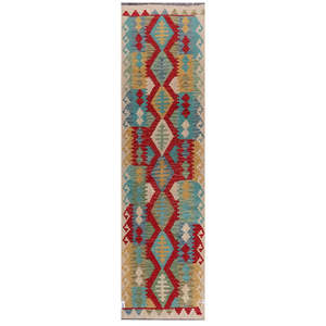 Tapis de couloir Maimana Afghanistan Kilim 297 x 80 cm - Product Image 1