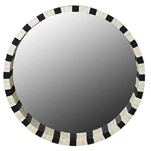 Espejo hexagonal con incrustación de hueso de hoja para pared, espejo decorativo de alta calidad para sala de estar, dormitorio, marco de espejo colgante para oficina - Product Image 5