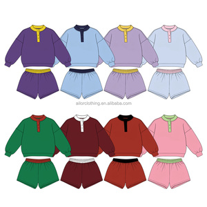 Ropa familiar personalizada a juego, conjunto de sudadera con media cremallera para niñas, con tallas para adultos, color y talla personalizables - Product Image 2