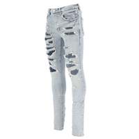 Pantalones Vaqueros para Hombre al por Mayor, Personalizables, Estilo Urbano, Corte Regular, Pierna Recta, 100% Algodón, Transpirables, de Secado Rápido, con Efecto Desgastado
