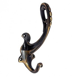 Ak Brass Beau cintre mural en métal fini laiton noir, cintre pour fenêtre - Product Image 1