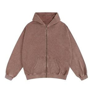 Winter Pullover Loose Fit Acid Washed Hoodies Women Custom Logo Oversized 100% Cotton Streetwear Hoodie - Product Image 4