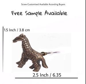 Modern Giraffe Animal Brass Antique Cast Iron <b>Door</b> Knobs Drawer Pull Handle <b>for</b> Wardrobe Dresser Kitchen Bedroom Furniture - Product Image 3